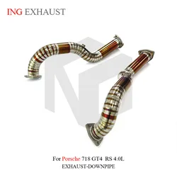 Tubo de bajada ING para Porsche 718 GT4 RS 4.0 con protector térmico