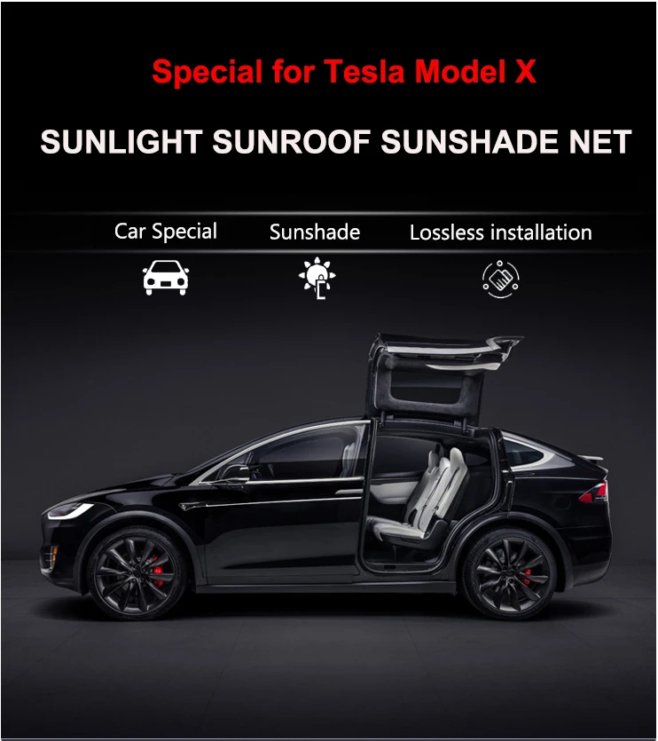 Parasol de malla para Tesla Model X instalado