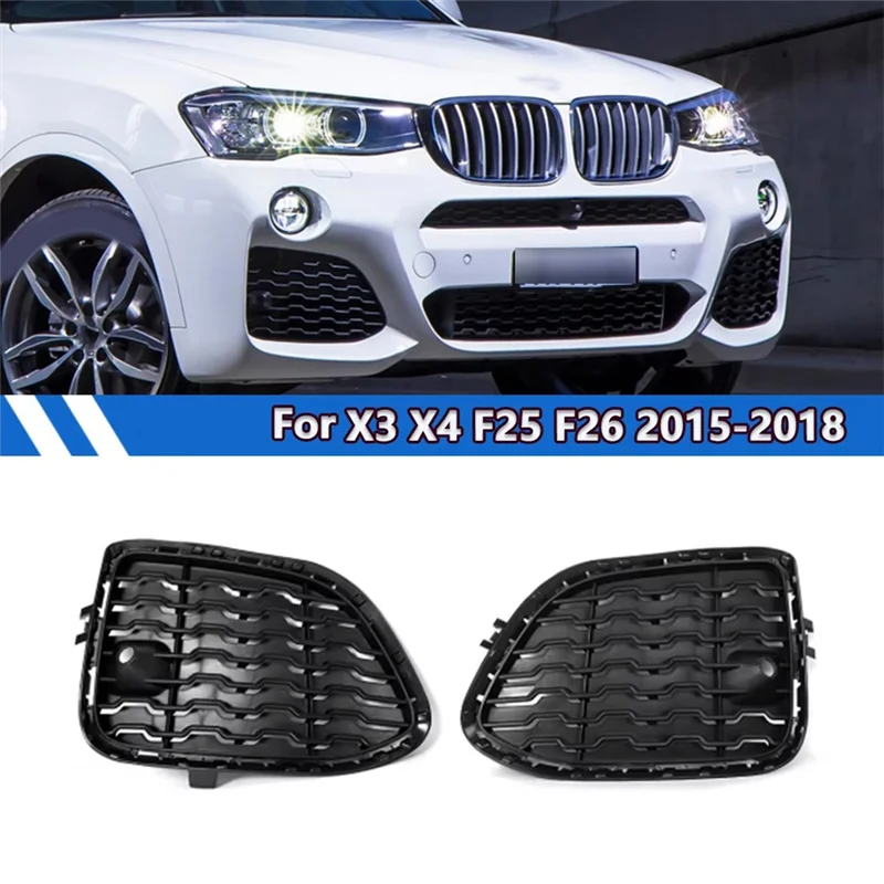 AB56-Marco de lámpara antiniebla, bisel, cubierta de rejilla de lámpara antiniebla, marco de lámpara antiniebla para BMW 51118056941 51118056942, parachoques delantero cerrado, rejilla M - imagen 2