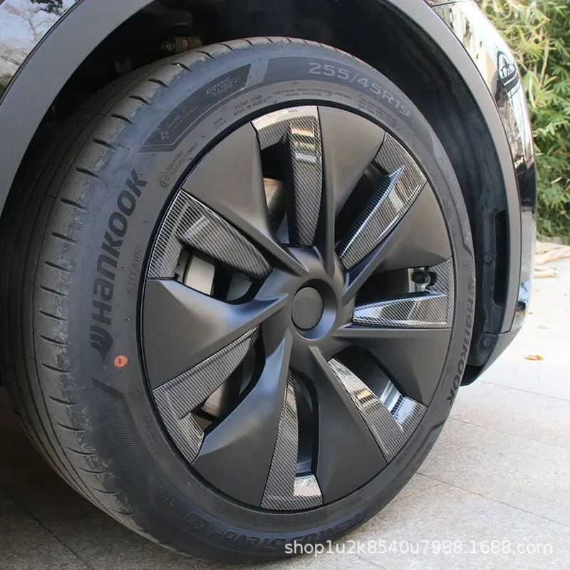 4 Uds para Tesla Model Y 2020 cubierta completa tapacubos rendimiento reemplazo 19 pulgadas tapa de rueda Original accesorios de tapa de rueda de coche 2024 - imagen 4