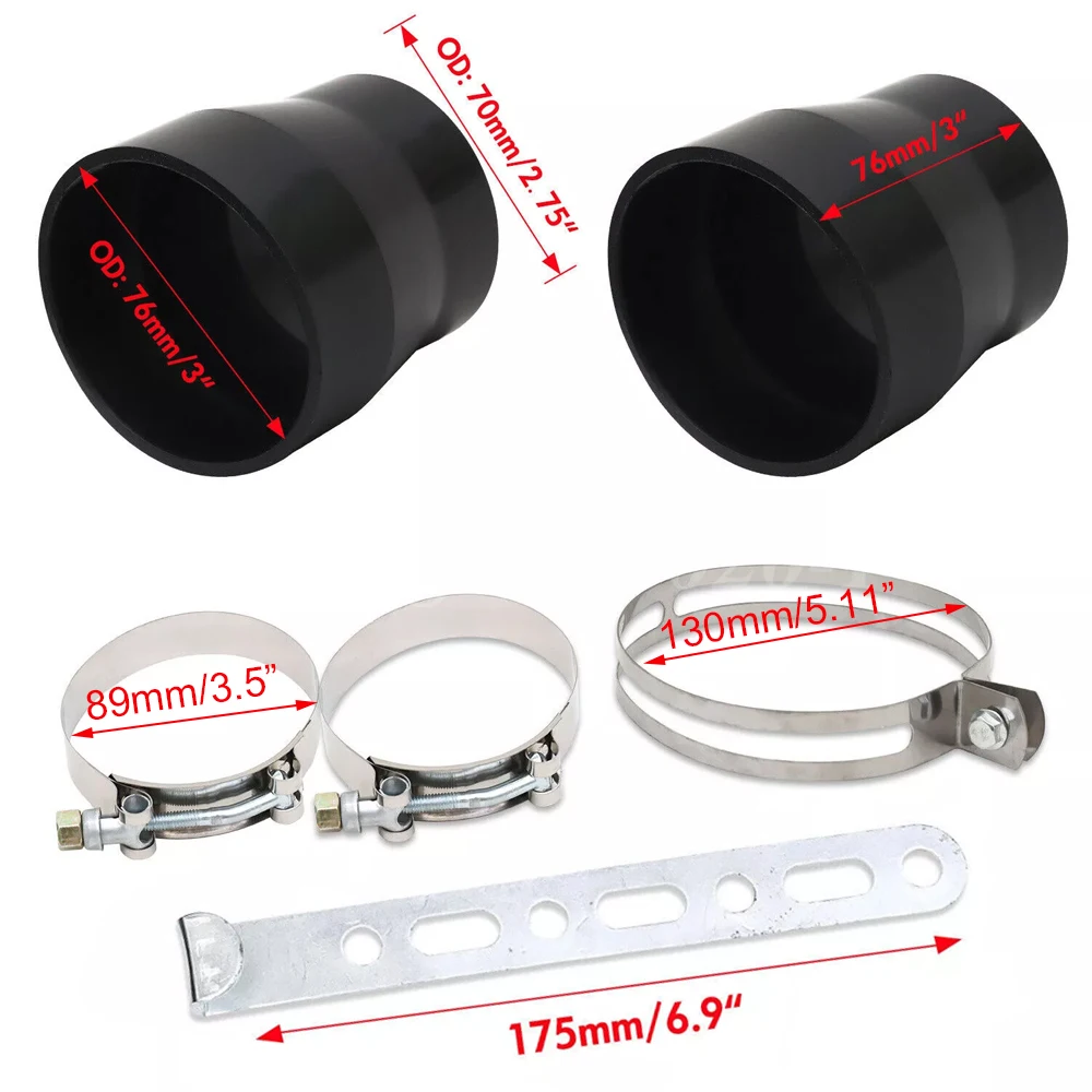 Kit de admisión de aire frío con filtro de fibra de carbono 76 mm - imagen 5