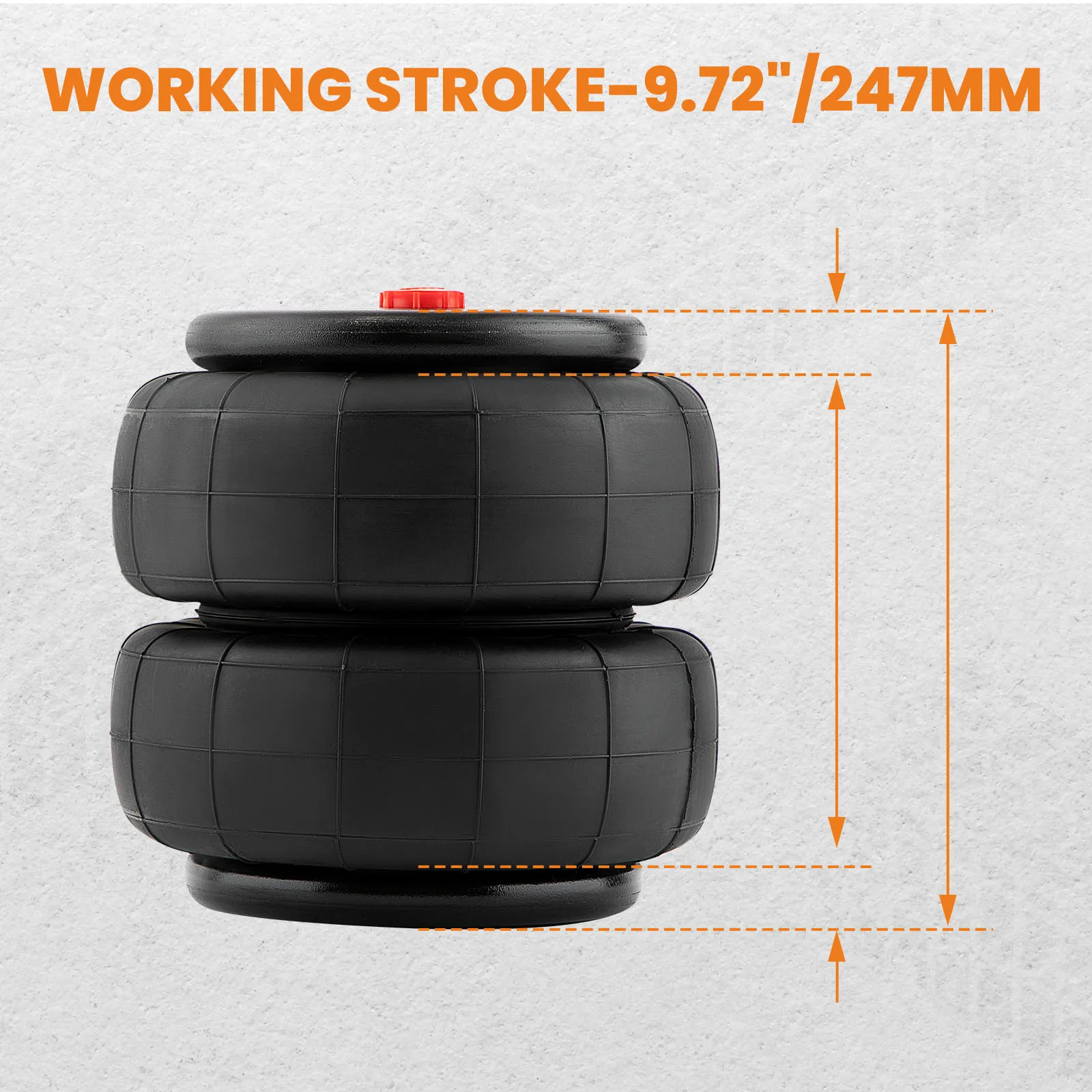 1X suspensión de bolsa de resorte de aire de alta resistencia estándar 2600lb parte 1/2 "npt puerto único Universal - imagen 4