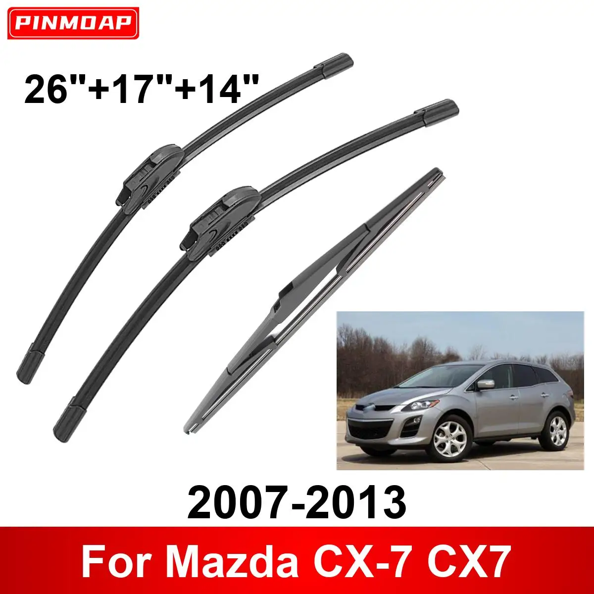 1/2/3/4/6 Uds limpiaparabrisas de coche para Mazda CX-7 CX7 2007-2013 limpiaparabrisas delanteros y traseros cepillos accesorios de automóvil 2008 2009 2010 2011 2012