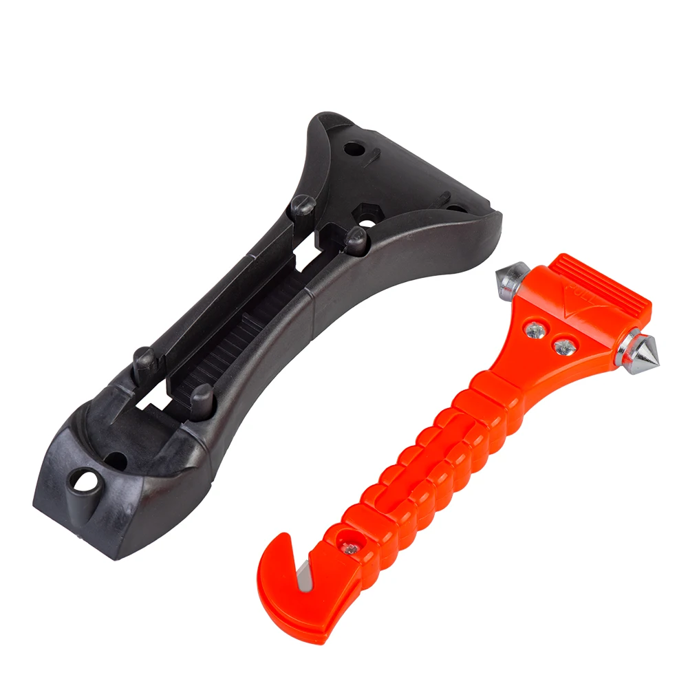 Martillo emergencia coche cortador de cinturón y rompe vidrio – rojo - imagen 4