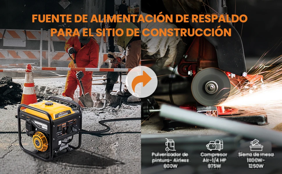 Generador en uso en exterior