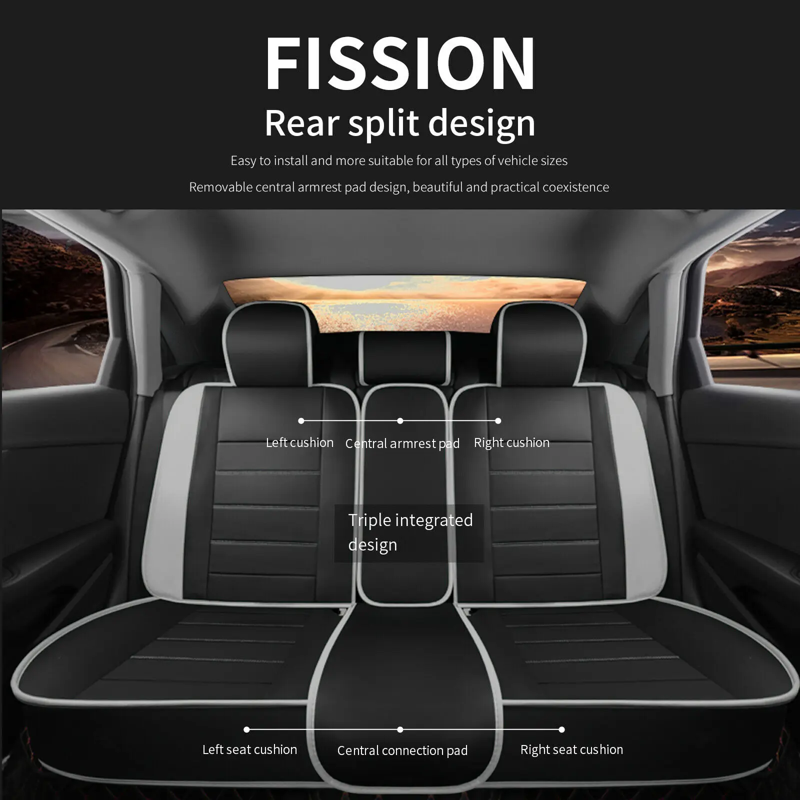 Fundas de cuero para asientos Honda Pilot 2007-2021, 5 plazas - imagen 5