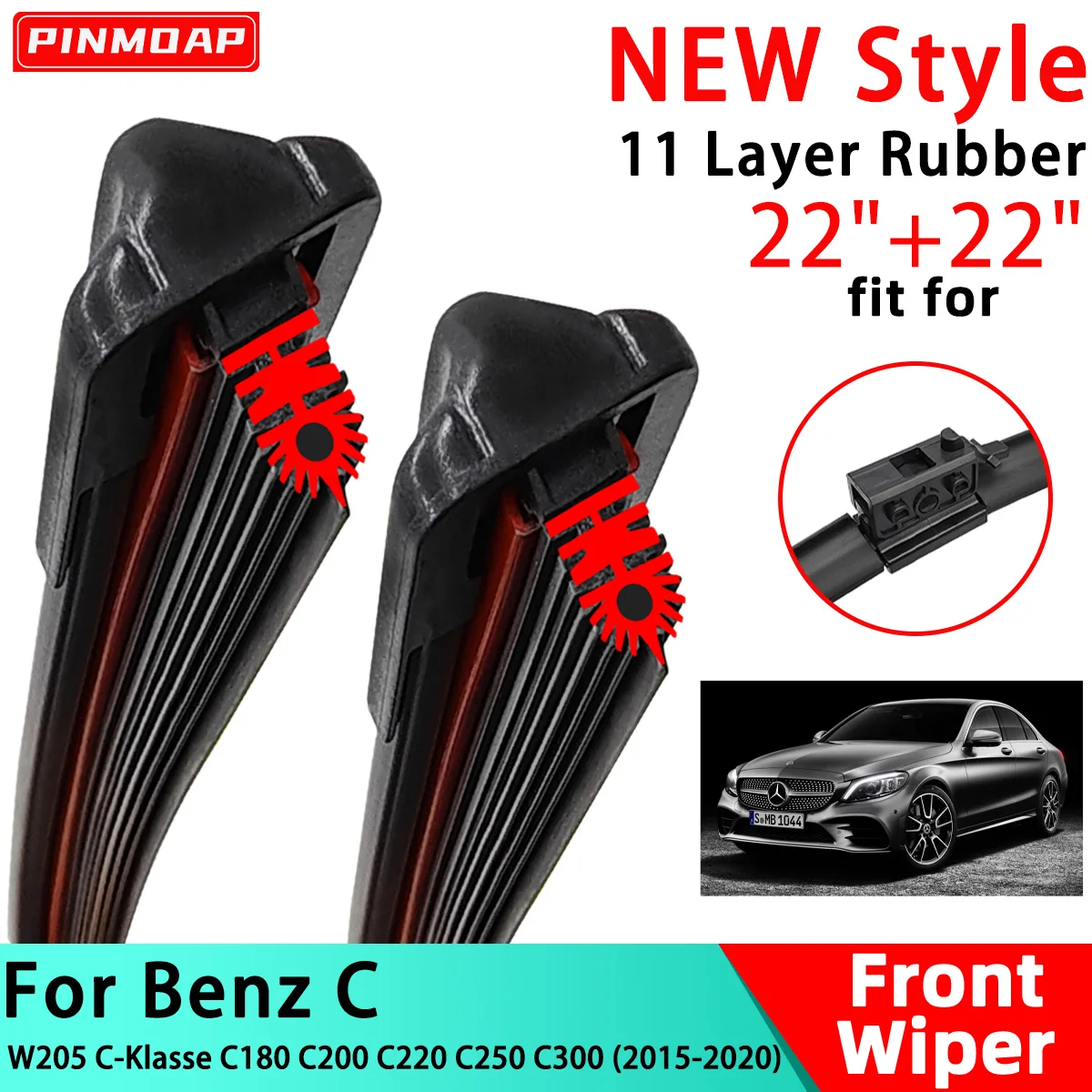 Escobilla limpiaparabrisas Mercedes Benz Clase C W205 goma multicapa
