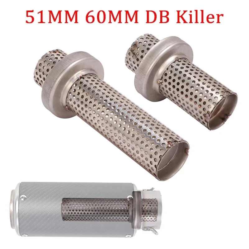 Silenciador escape universal con DB Killer para moto 51-60mm