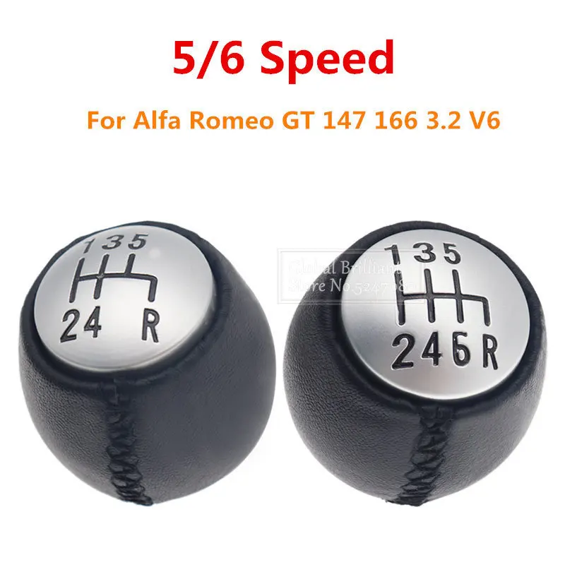 Pomo palanca cambios cuero PU 55347088 – Alfa Romeo GT 147 166 3.2 V6
