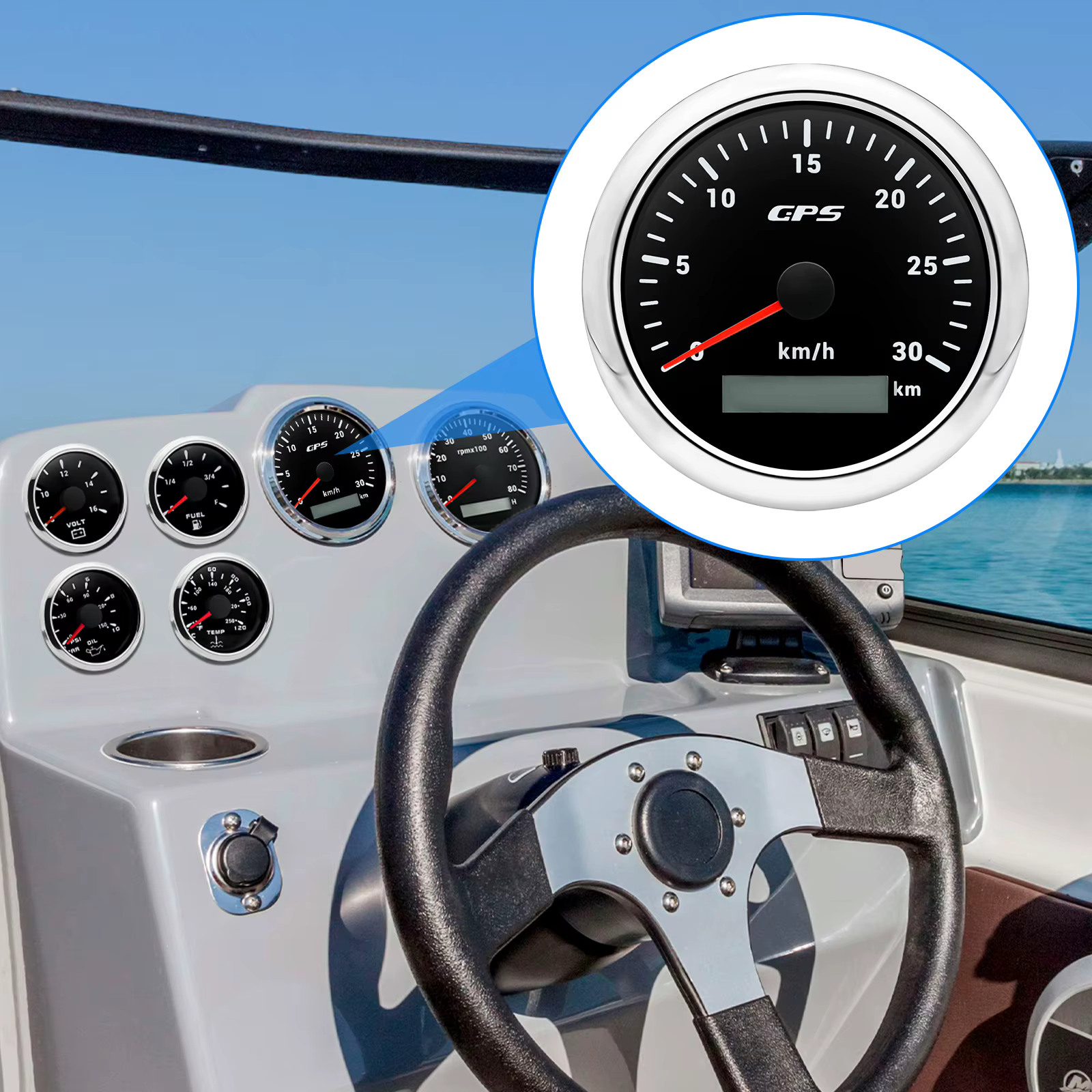 Velocímetro digital GPS 85 mm con antena para coche, camión y barco - imagen 3