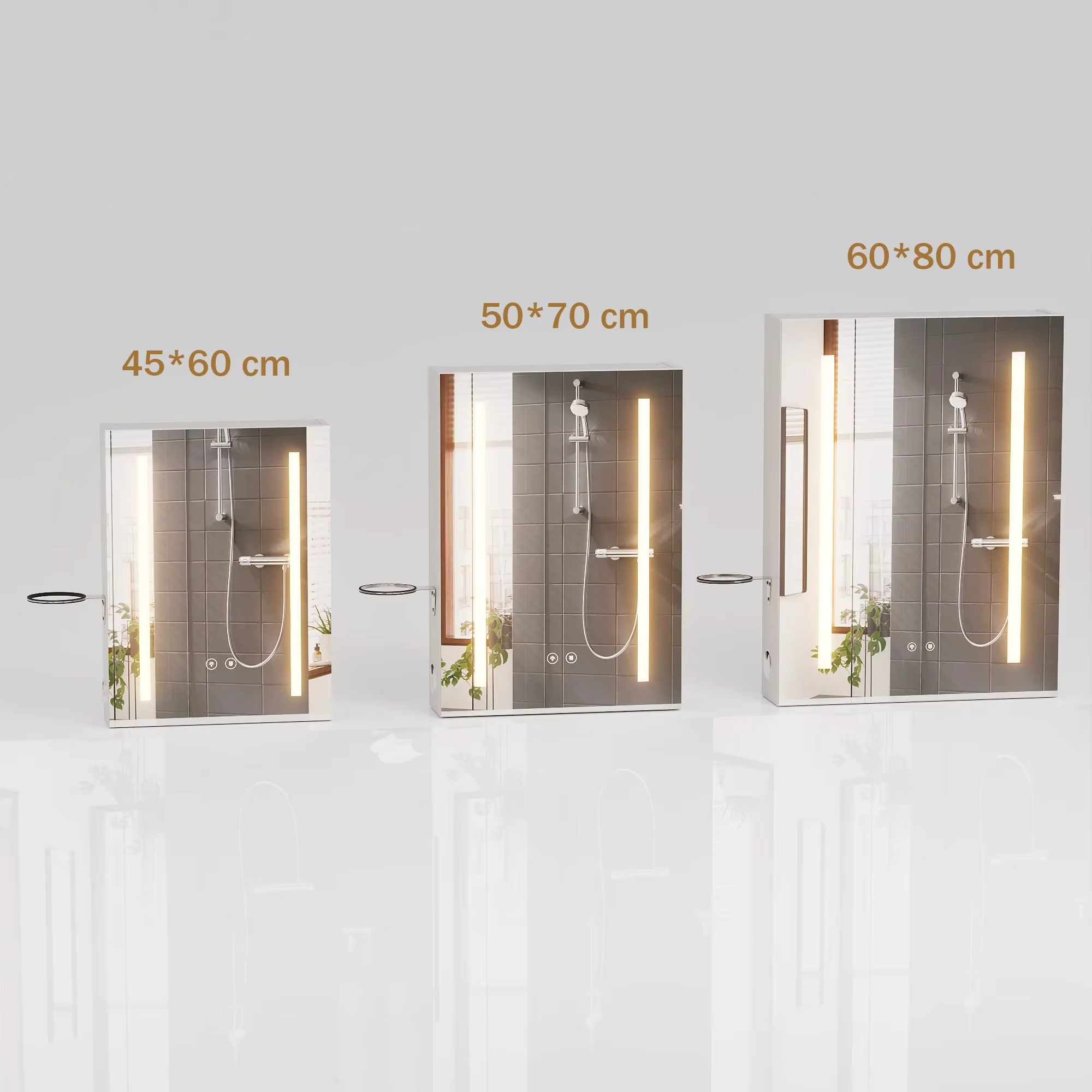 Mueble de baño con espejo LED antivaho y 3 tonos de luz - imagen 3
