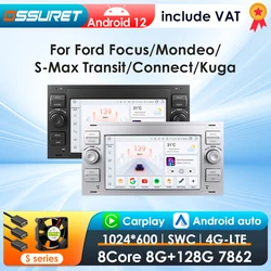 Autoradio Android 12 2DIN GPS WiFi Carplay para Ford