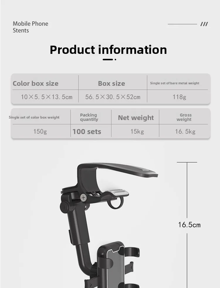 Soporte universal con clip plegable para móvil en el parasol