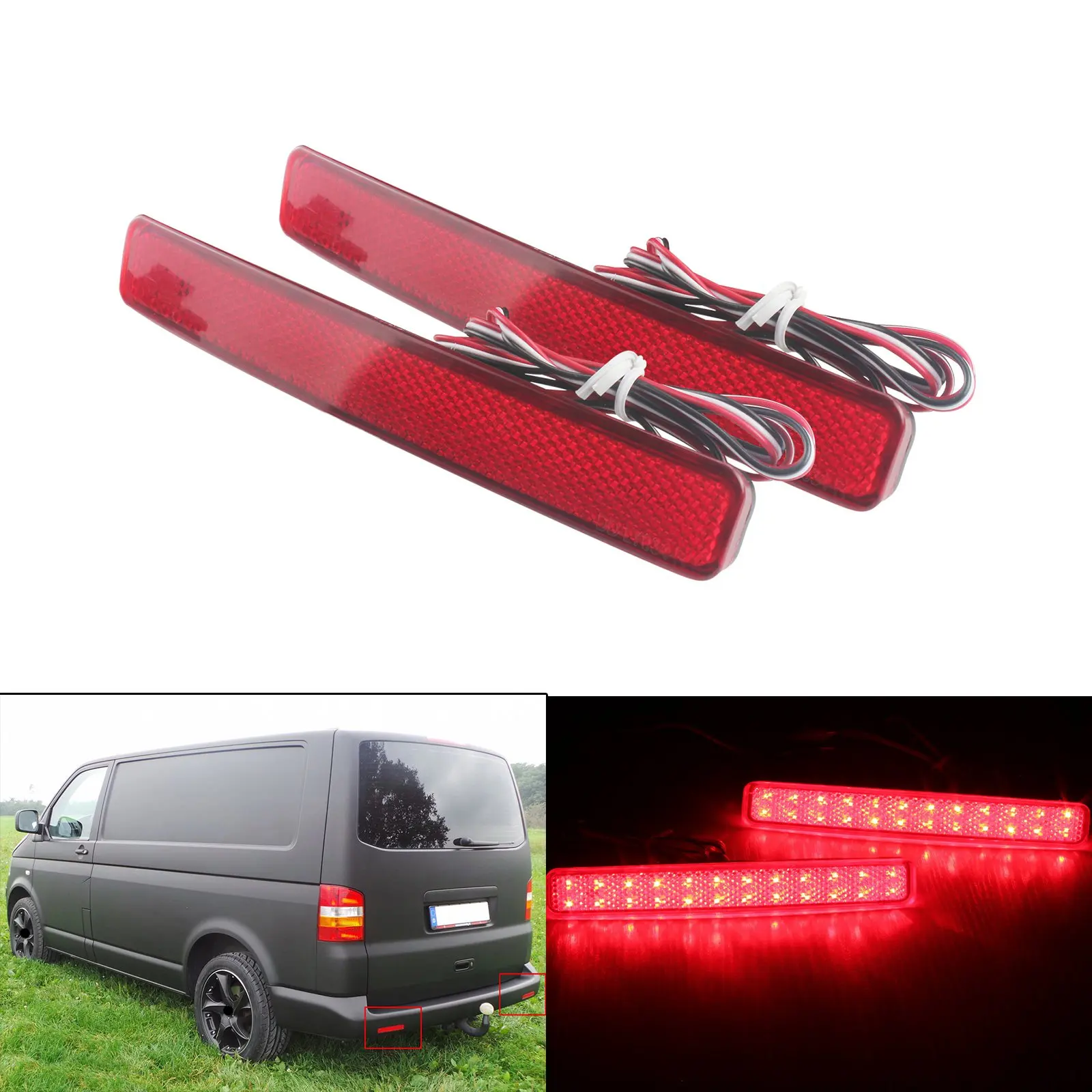Reflector LED de parachoques con luz de freno Volkswagen T5 2003-2011 - imagen 2