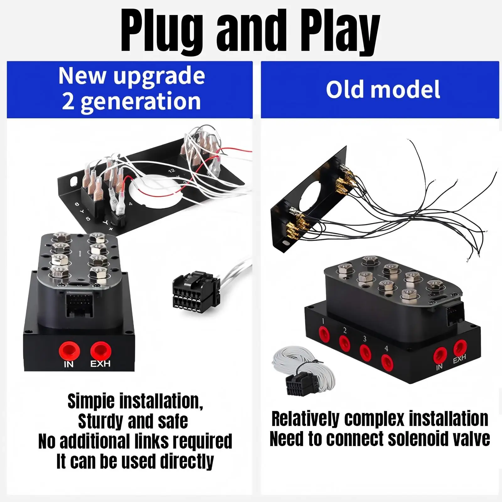 Kit de suspensión neumática 8 válvulas 12 V con panel y manómetros - imagen 2