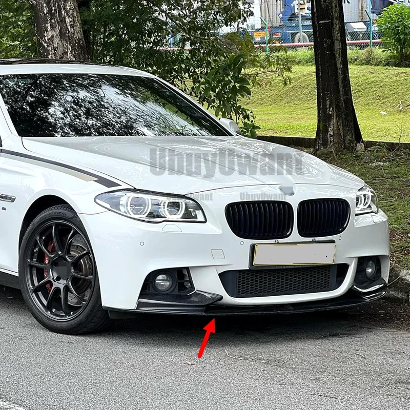 Para BMW 5 Series F10 535i 528i M Sport 2011 2012 2013 2014 2015 2016 labio de parachoques delantero Kit de carrocería negro brillante ABS de alta calidad - imagen 2