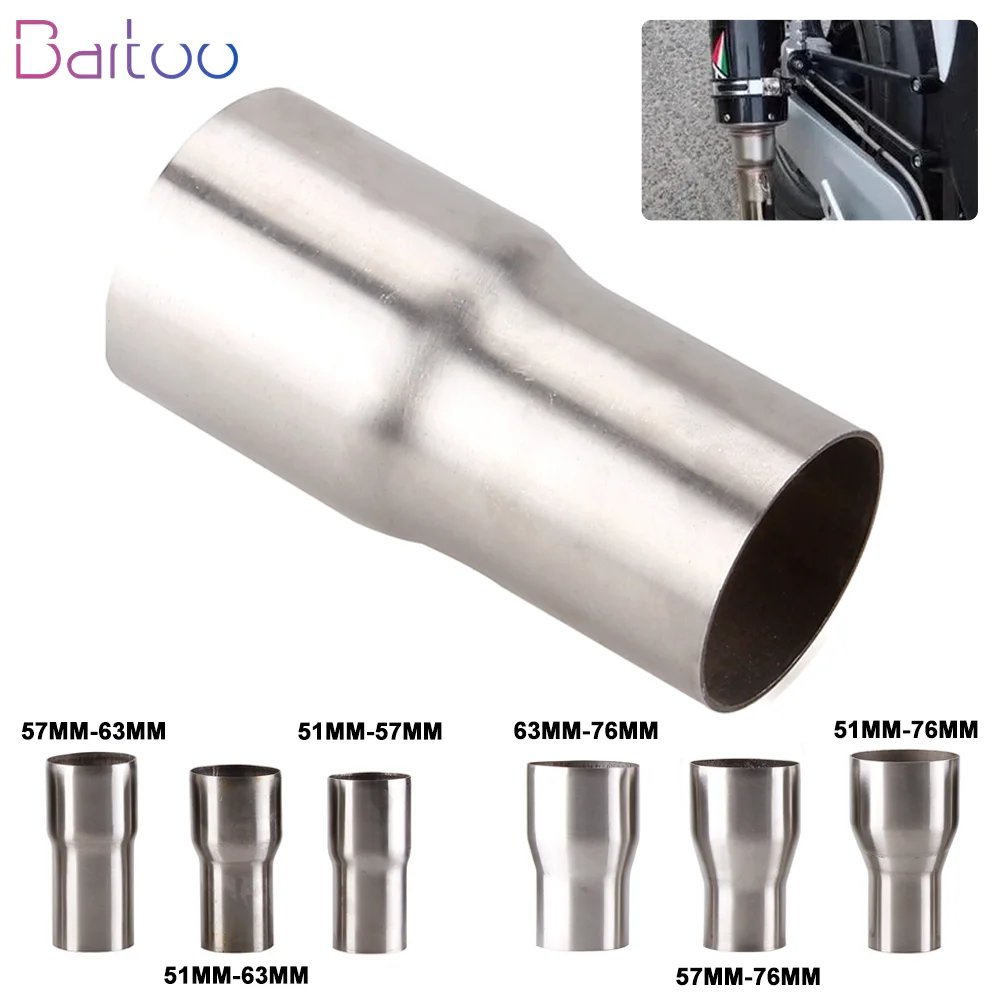 Reductor universal de acero inoxidable para tubos de escape 51-76 mm
