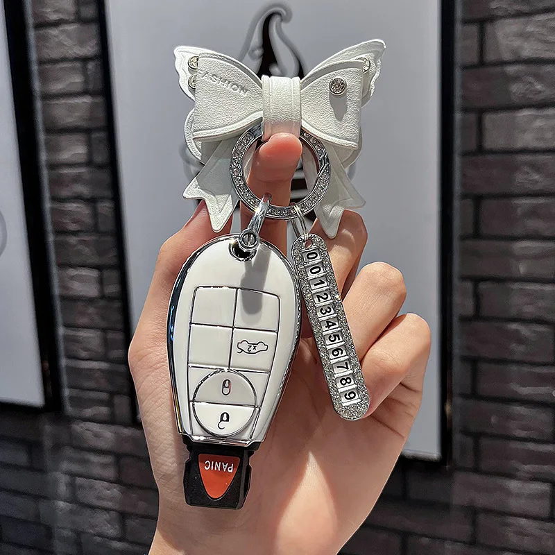 Para Jeep Grand Cherokee para Dodge Grand Caravan 2008 2010 Challenger Charger Journey Ram 1500 funda para llave de coche llavero - imagen 3