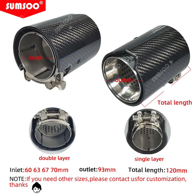 Kit silenciador trasero de fibra de carbono SUMSOO para BMW M2 F87, M3 F80 y M4 F82/F83 - imagen 4