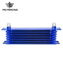 Refrigerador de Aceite Universal 7 Filas 10AN Kit Motor Transmisión Azul - PQY5107B