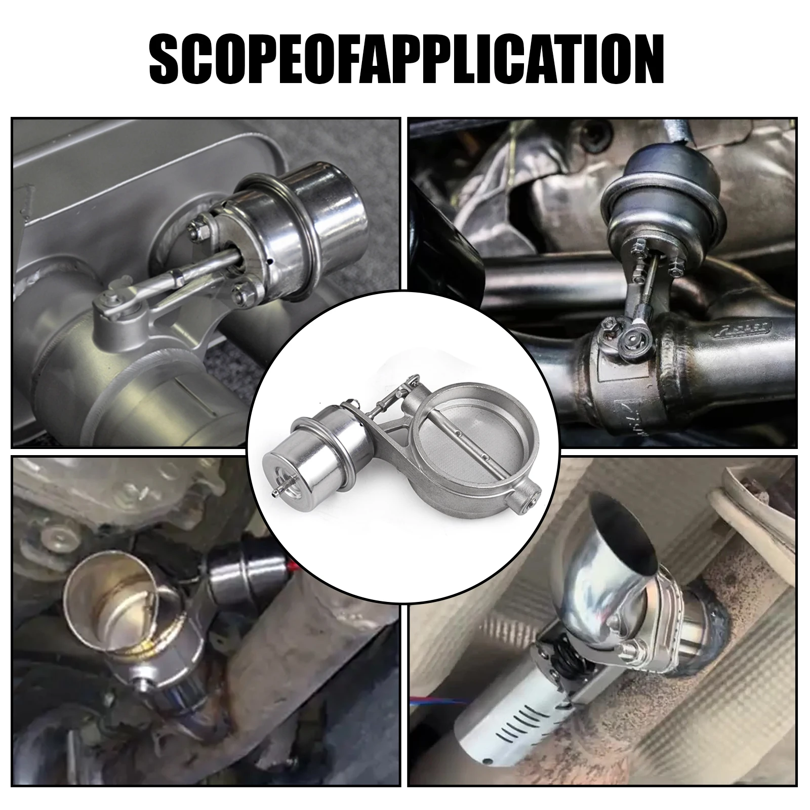 Recorte de escape activado por vacío universal de 51/63/76 mm/estilo de cierre de descarga con codo y reductor - imagen 4