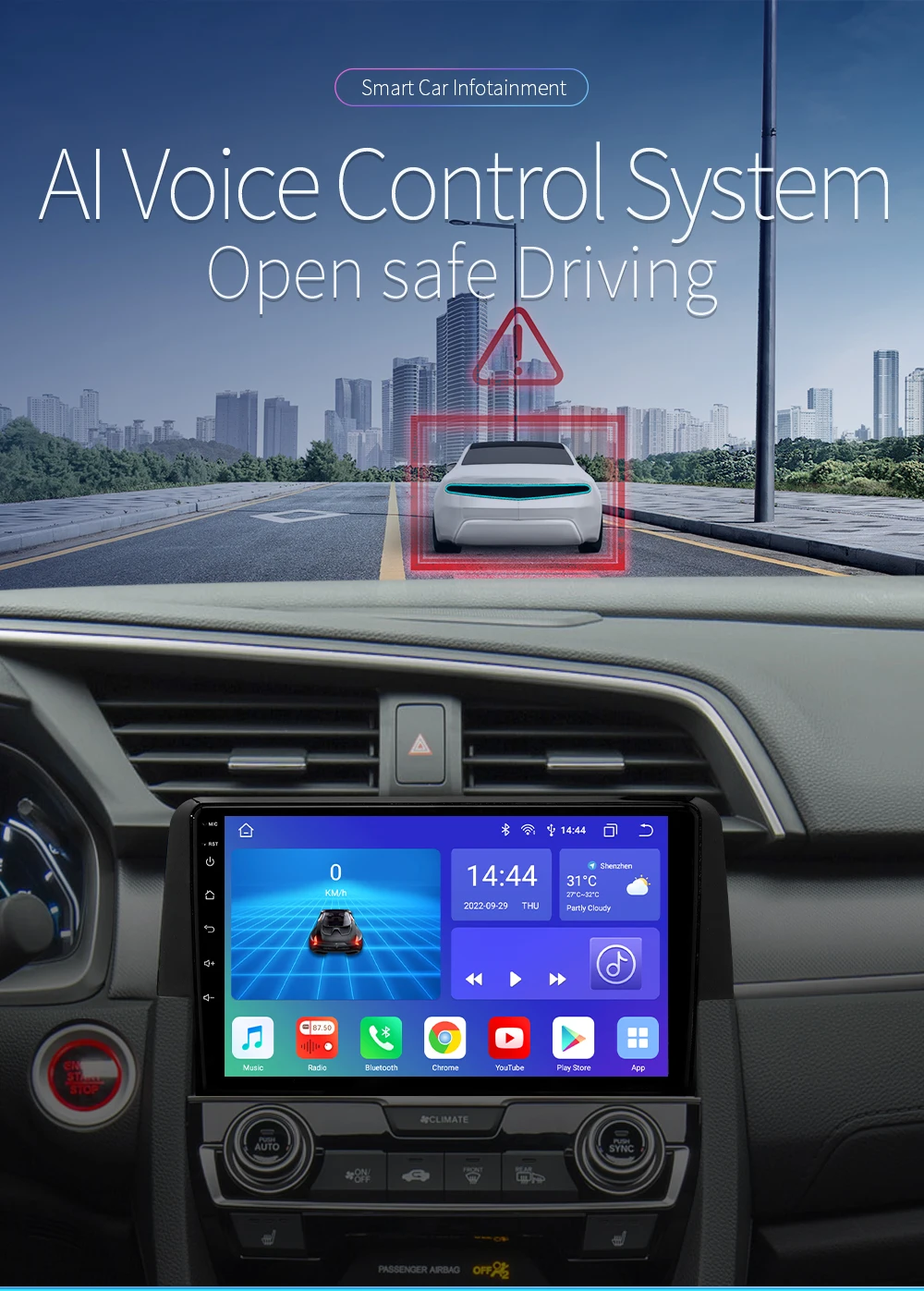 Vista frontal OSSURET en Honda Civic