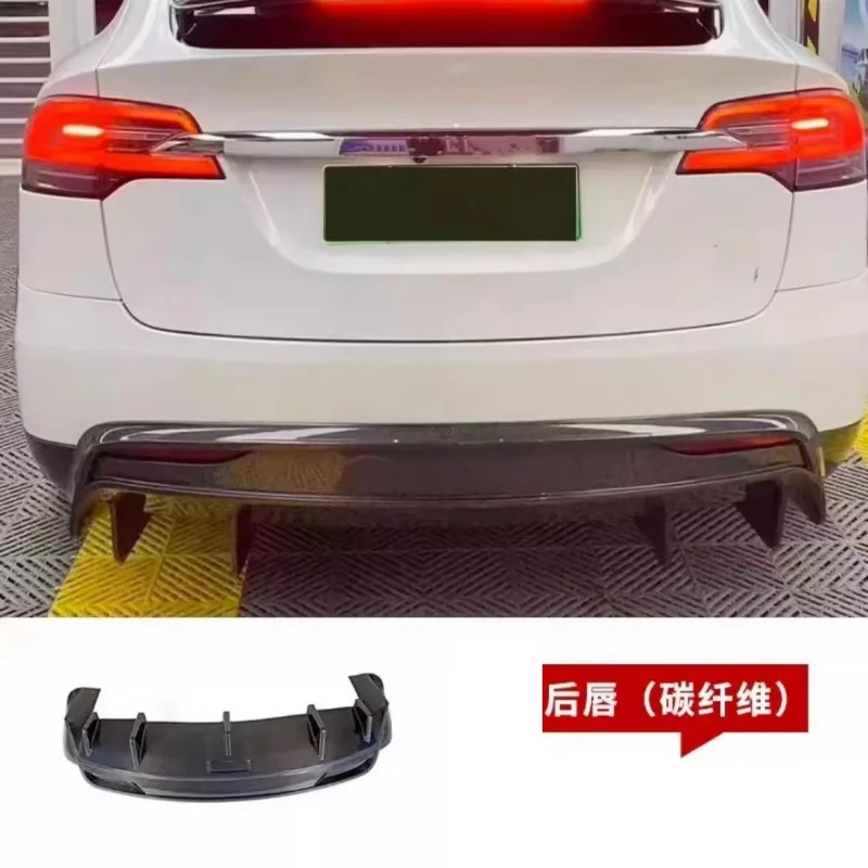 Para Tesla Model X convertir fibra de carbono pala delantera labio trasero falda lateral ala trasera accesorios para automóviles - imagen 4