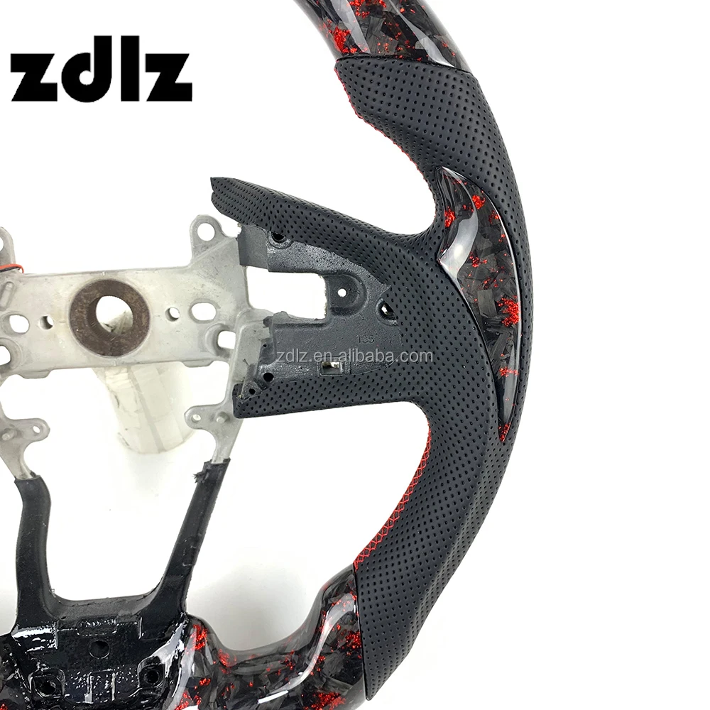 Volante de fibra de carbono LED con cuero perforado – Honda Civic X - imagen 5