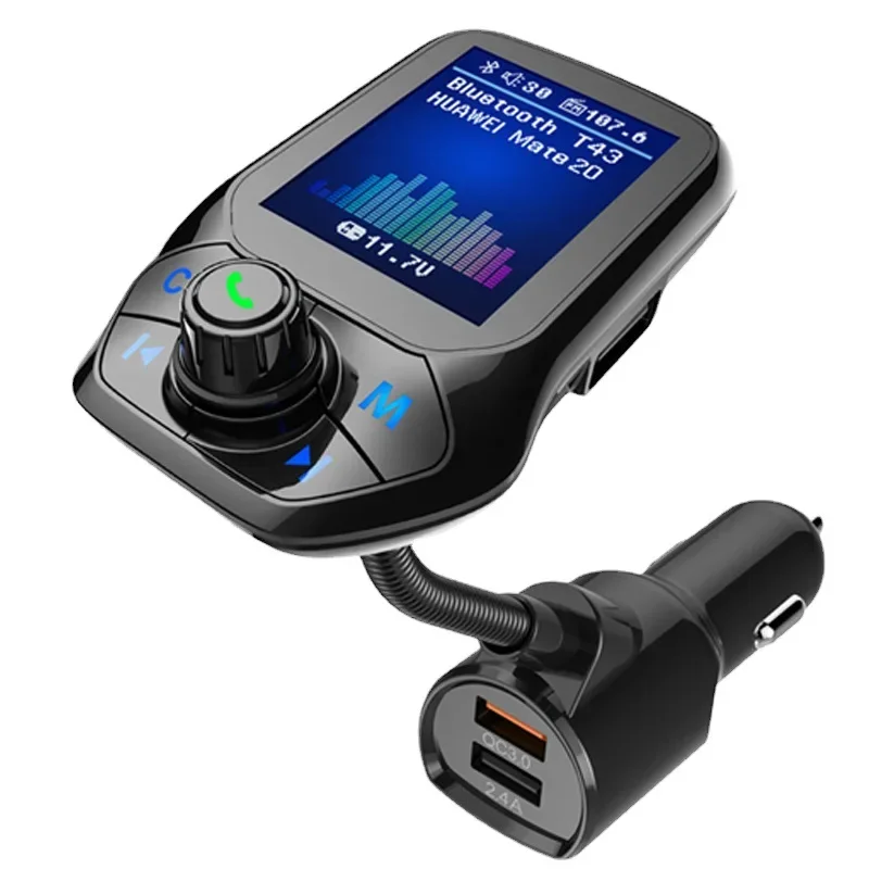 Audio Bluetooth para coche con pantalla color y carga rápida