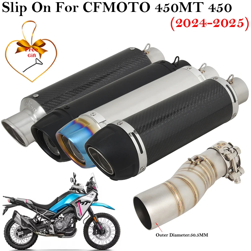 Escape deportivo de carbono para CFMOTO 450MT con DB killer