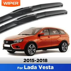 CREATROAD limpiaparabrisas de goma para Lada Vesta 2015-2018 2016 2017 limpiaparabrisas cepillo de ventana 24 "+ 18"