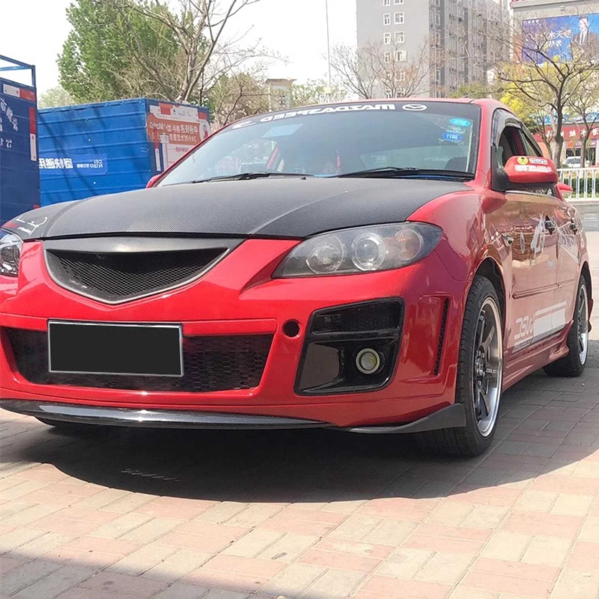 Kit carrocería Mazda 3 parachoques delantero trasero sin pintar +falda - imagen 3