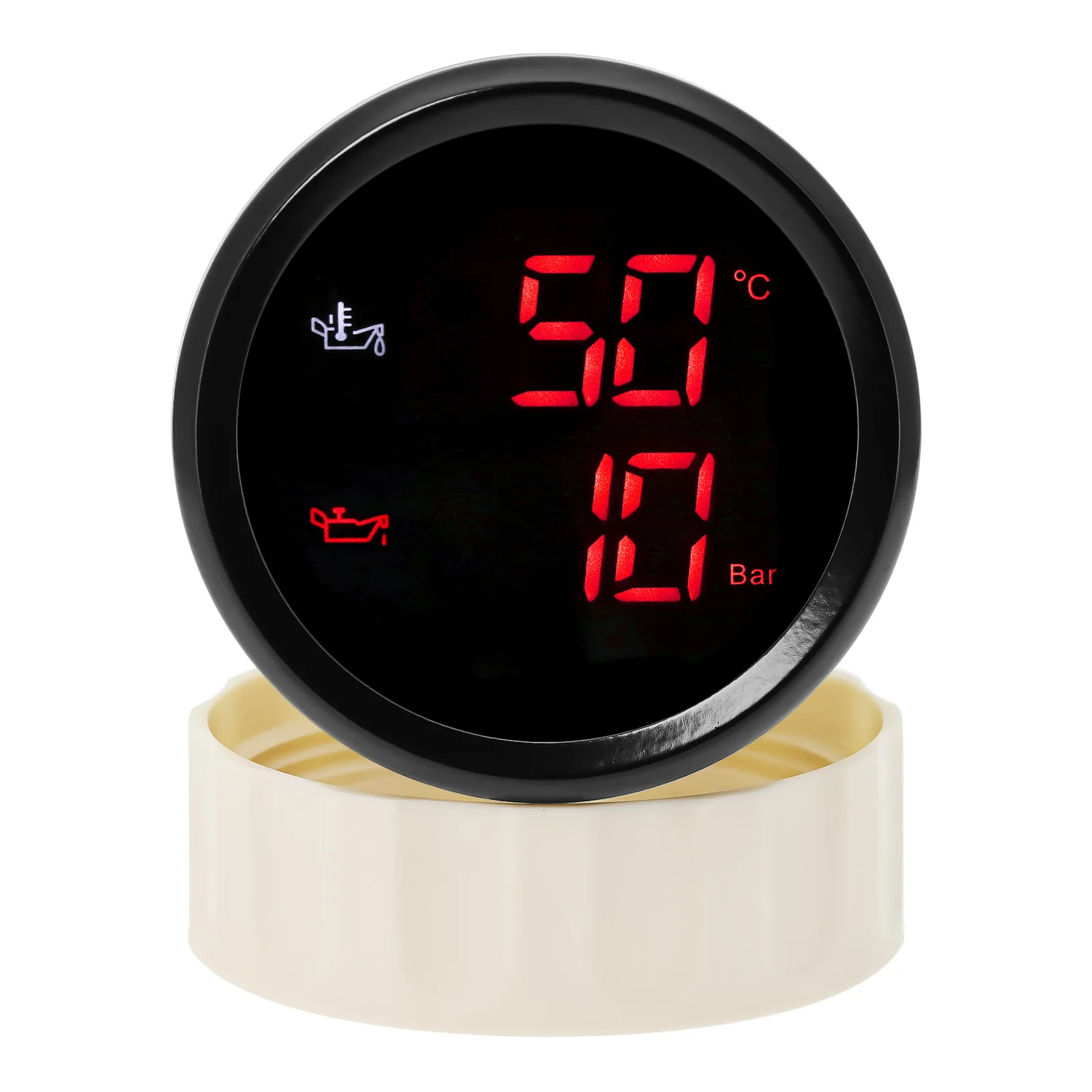 Medidor Digital de temperatura de aceite + presión de aceite 2 en 1 con Sensor de 0 ~ 10 Bar retroiluminación roja/verde medidor de coche de 52mm para coches barcos - imagen 3
