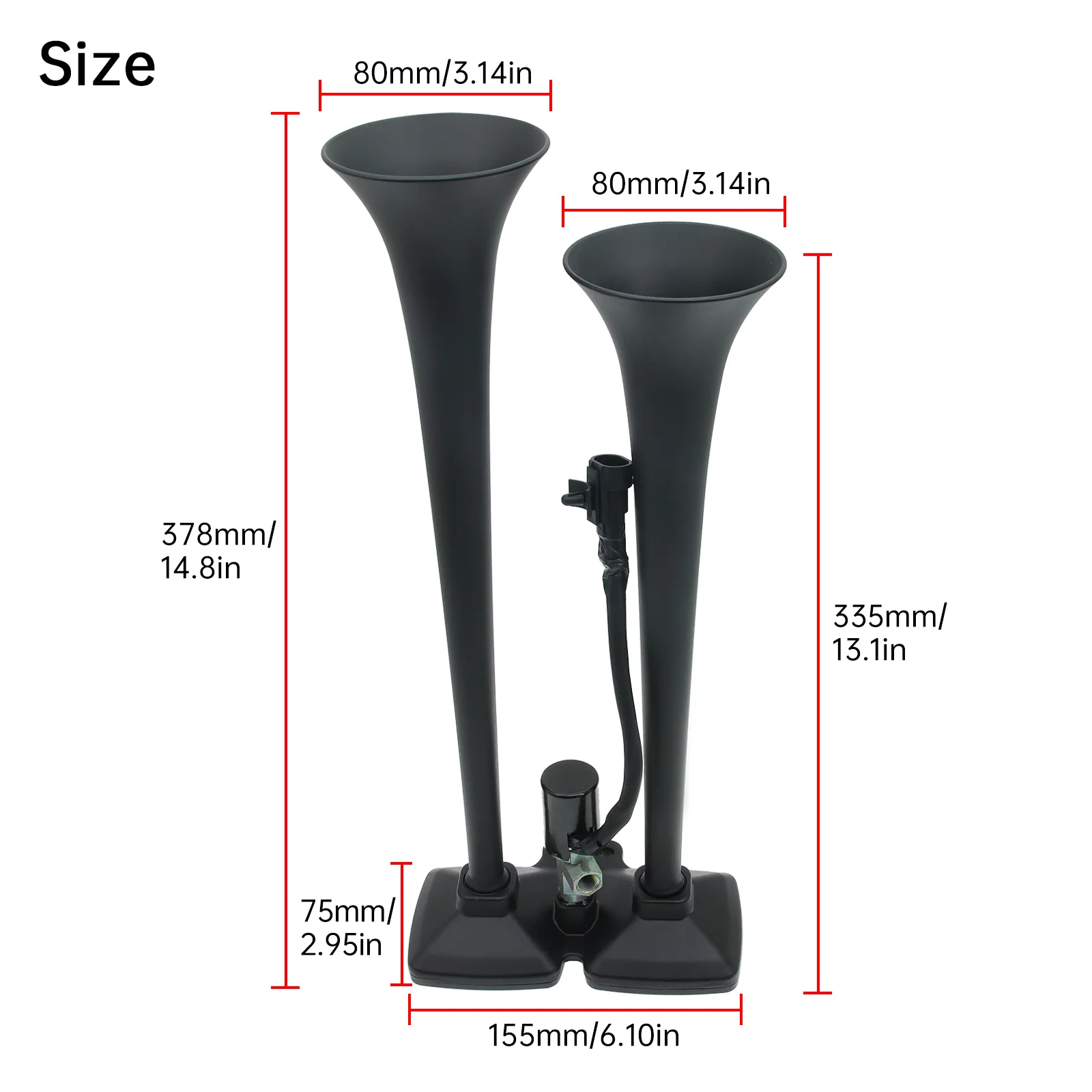 Bocina de aire doble 24V para camión y coche - imagen 4