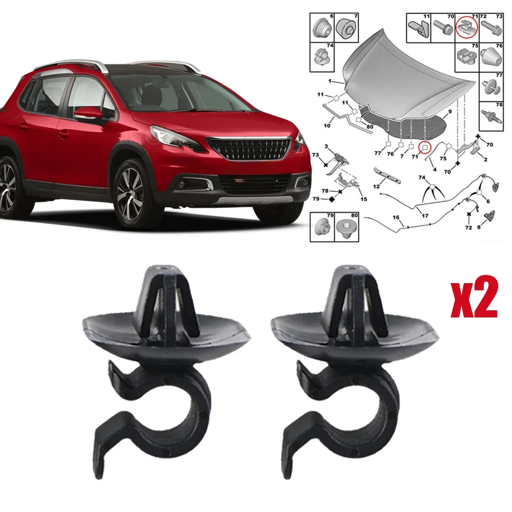 Retenedor capó Peugeot 407 2003-2010 – clips apoyo varilla