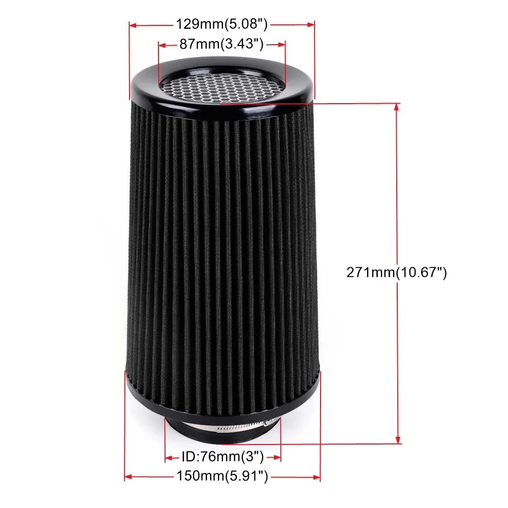 Filtro de aire cónico RASTP 76mm (3") de alto flujo - imagen 2