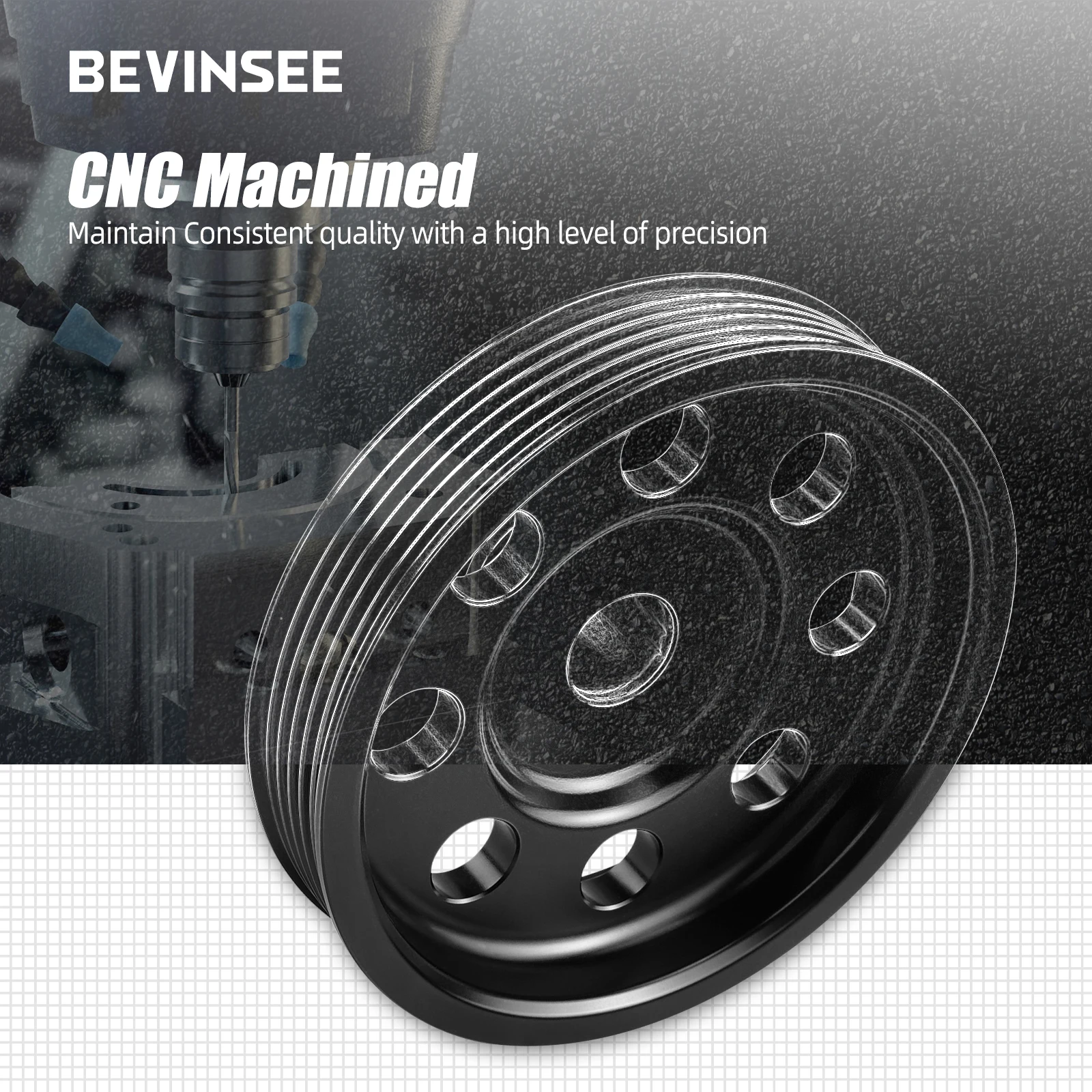 Polea dirección asistida de aluminio LS Vortec 4.8L 5.3L 6.0L - imagen 5
