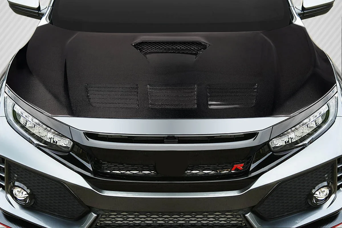 Para Honda CIVIC TypeR 2017-2021 años modificación del capó del motor de fibra de carbono - imagen 2