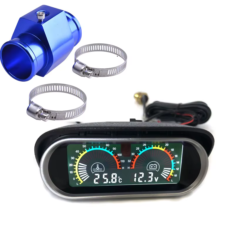 Medidor LCD de temperatura del agua y voltímetro 2 en 1, 12/24 V - imagen 3