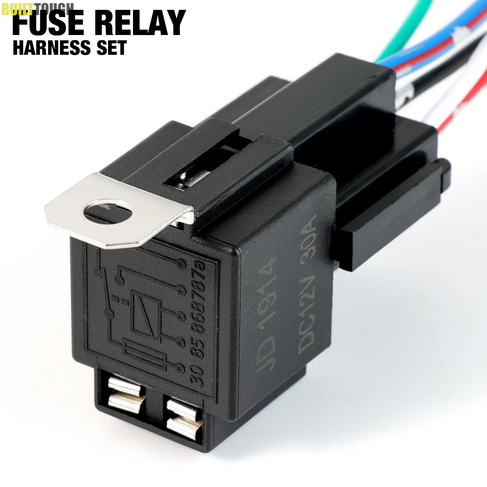 1 Uds. Relé de fusible de arnés 30A con entrelazado, enchufe pesado automotriz para coche, camión, furgoneta, motocicleta, barco, juego de 5 pines, 12V CC