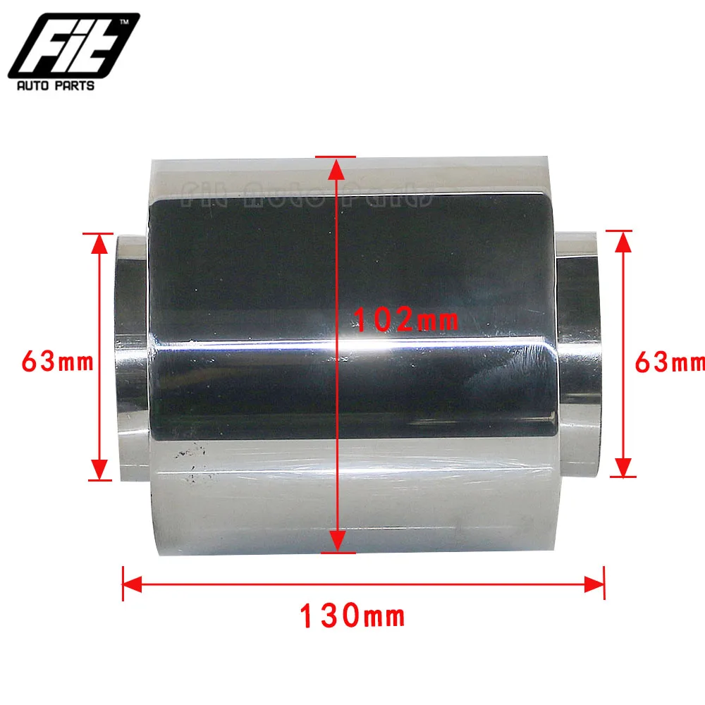 Resonador de escape universal de acero inoxidable, entrada de 2,5 pulgadas