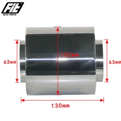 Resonador de escape universal de acero inoxidable, entrada de 2,5 pulgadas