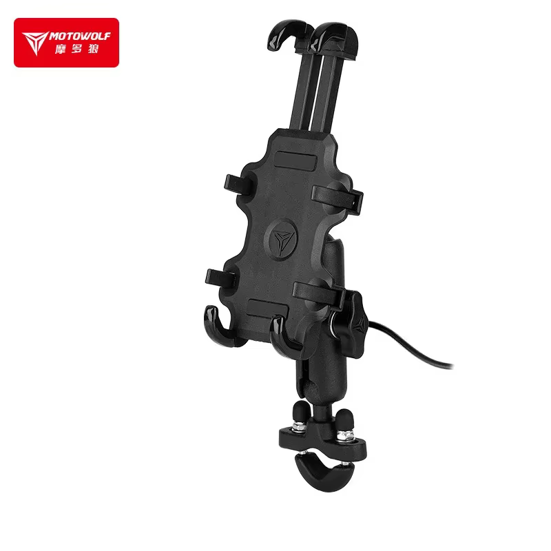 Soporte para móvil de moto de aluminio con carga USB para manillar - imagen 4