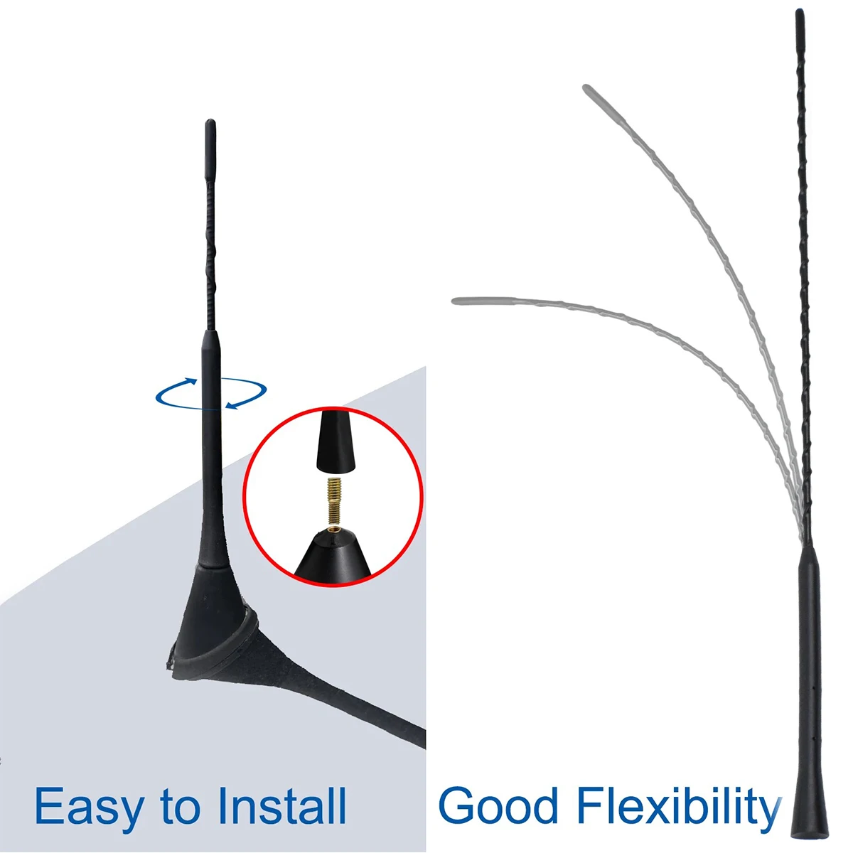 Kit Antena Universal FM AM para Coche con Montaje en Techo y Tornillos - imagen 5