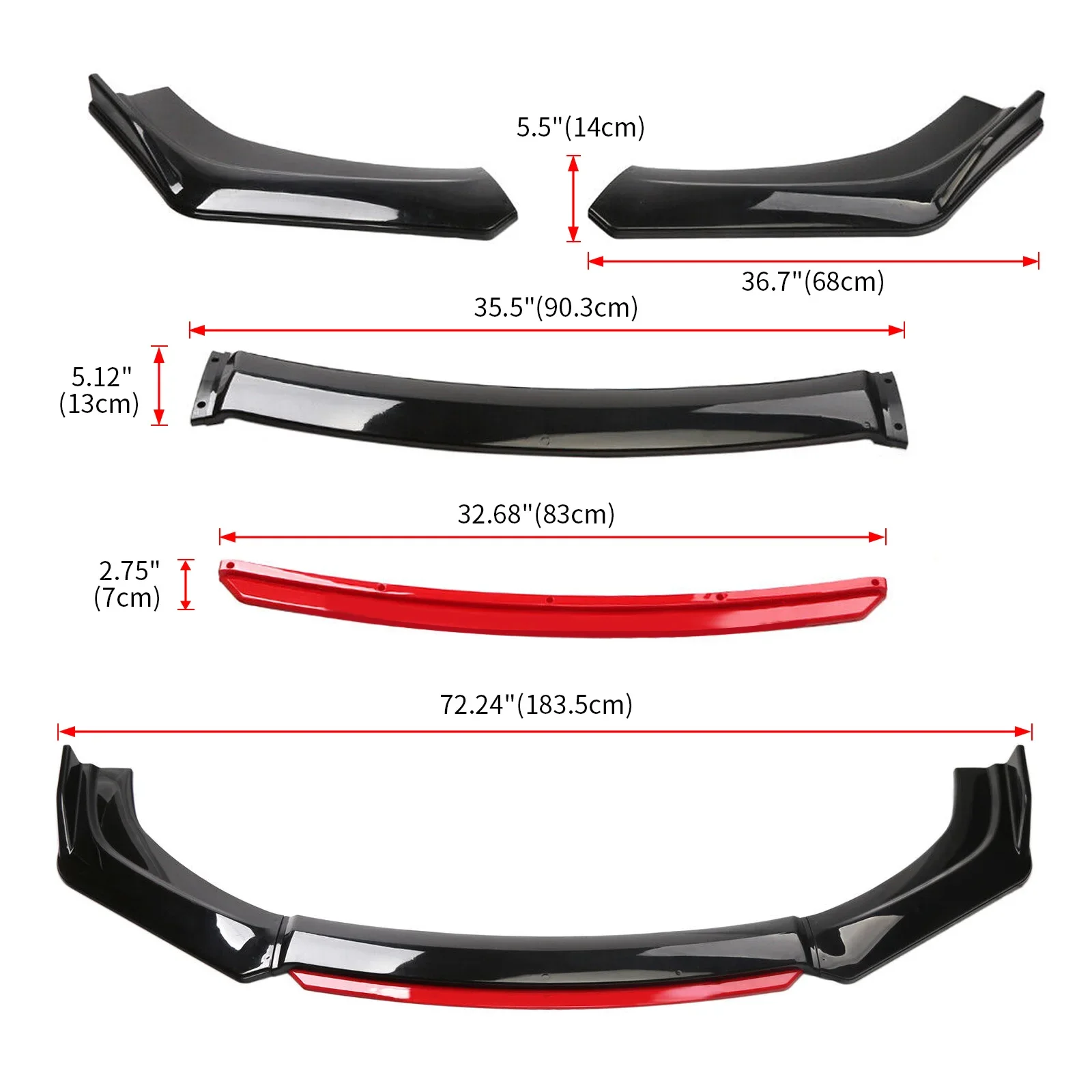 Kit alerón divisor Honda – labio frontal + falda lateral 2M – 20cm - imagen 4
