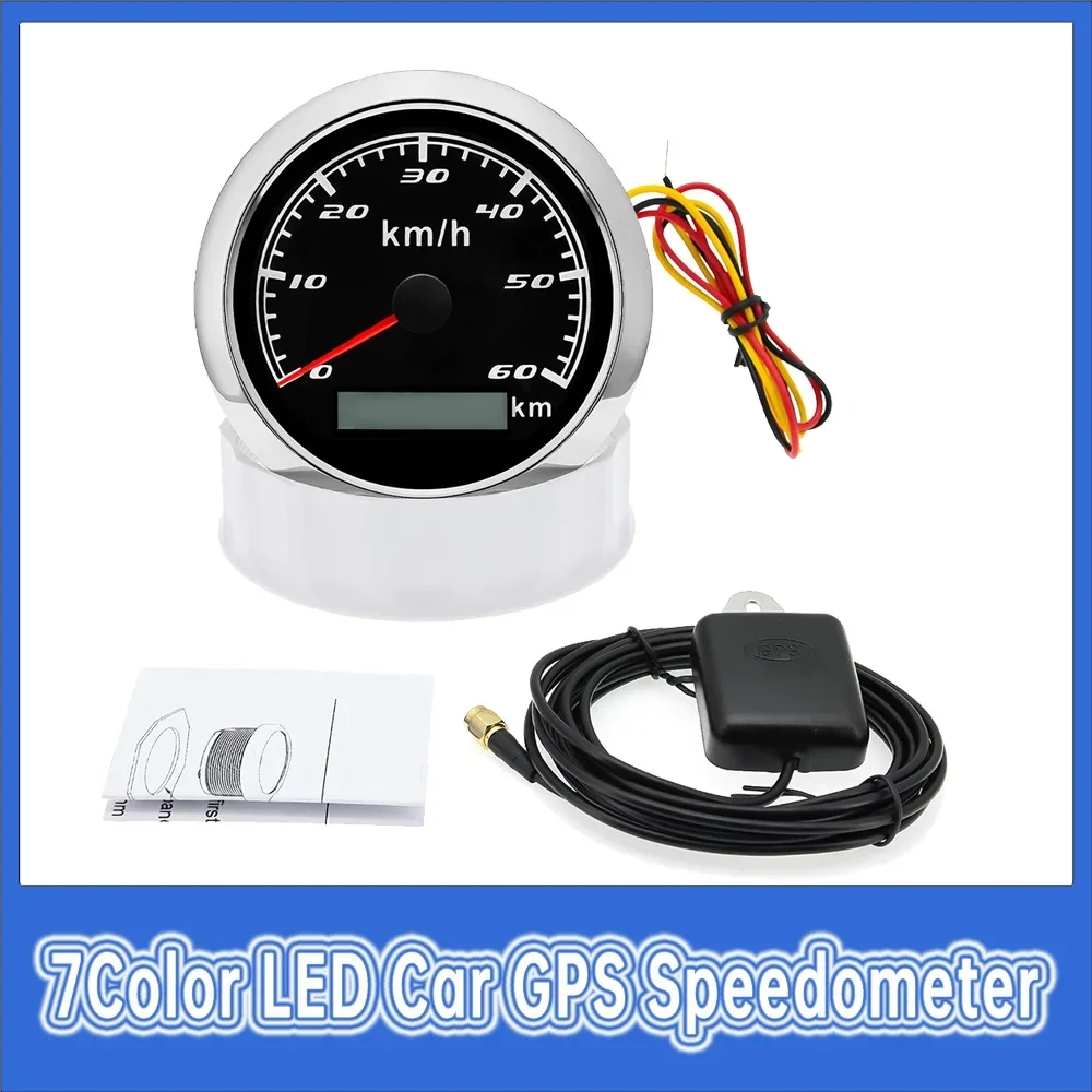 Velocímetro GPS LED de 7 colores para coches