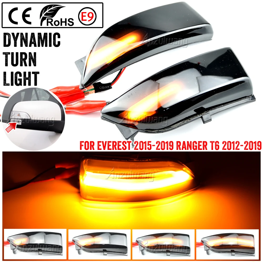 Para Ford Everest 2015-2019 Ranger T6 Raptor Wildtrak LED señal de giro dinámica espejo lateral luz indicadora intermitente secuencial - imagen 3