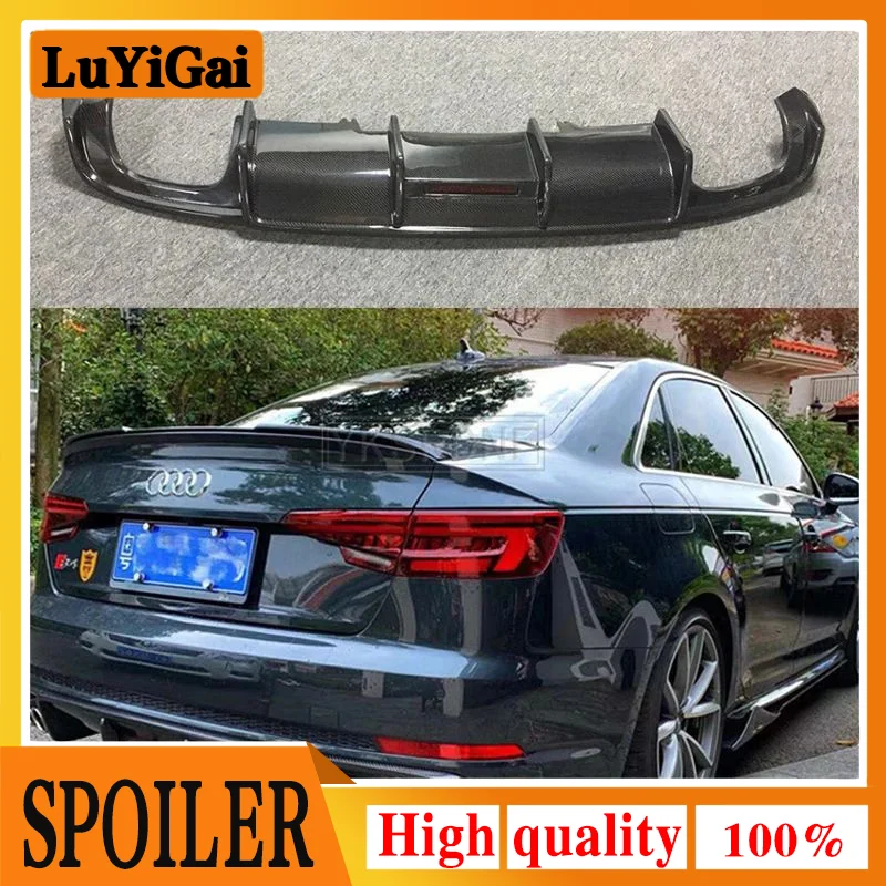 Difusor trasero de fibra de carbono para Audi A4, Sline, S4, A4, B9, sedán, 4 puertas, 2016-2019