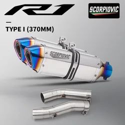 Slip on para YZF R1 2007 2008 Escape de motocicleta Moto modificar tubo medio tubo de enlace medio conectar silenciador de 51MM