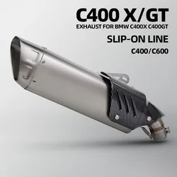 Tubo medio escape deslizante BMW C400/C650 con silenciador M12